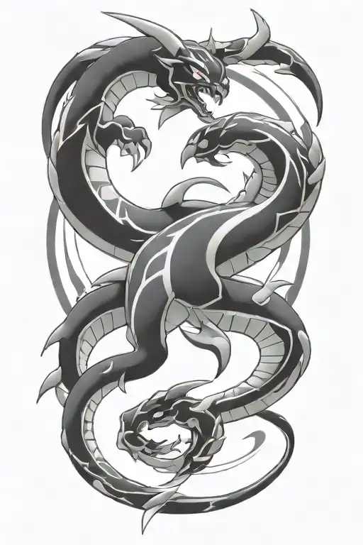 shiny rayquaza pokemon tattoo design idea