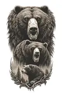 Country, Animals, Family, Bear, Wold, Eagle  tattoo design idea