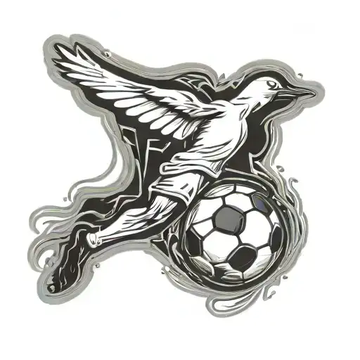 A soccer player kicking a ball that transforms into a dove symbolizing peace tattoo design idea
