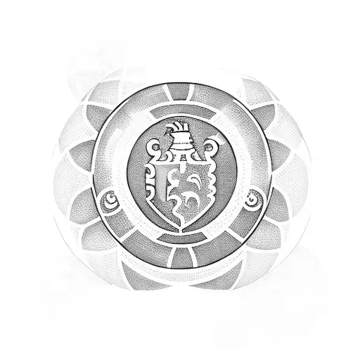 A blackwork tattoo of a soccer ball with the Chelsea logo incorporated into the design tattoo design idea