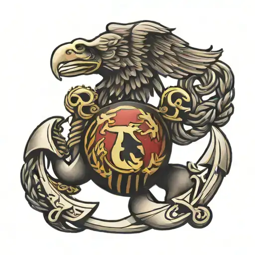 marine corps eagle globe and anchor tattoo design idea