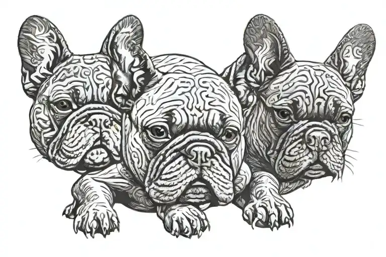 french bulldog tattoo design idea