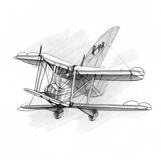 Biplane tattoo design idea