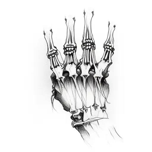 middle finger skeleton hand with foses and barbed wire tattoo design idea