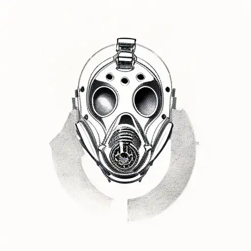 Latex fetish Gasmask tattoo design idea