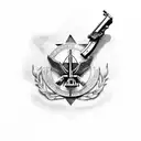POW MIA logo with a Ruger .44 Magnum revolver and an M16 bayonnet tattoo design idea