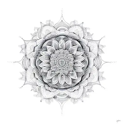 Flower mandala tattoo design idea