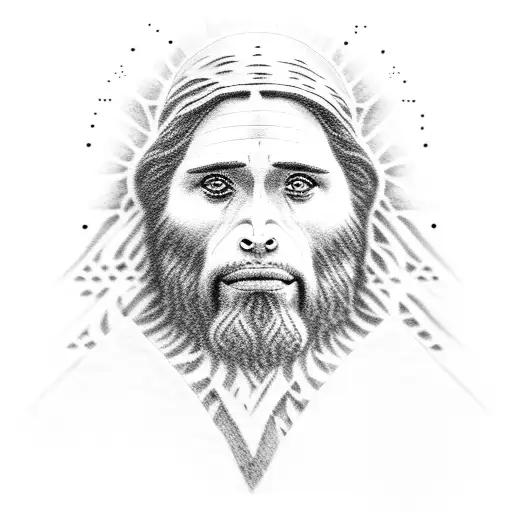 big foot as Jesus in the last supper  tattoo design idea