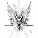 Greek myth Icarus falling with outstretched wings tattoo design idea