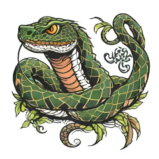 Snake eating itself tattoo design idea