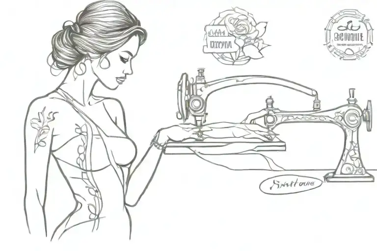 seamstress tattoo design idea