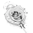 scottish tattoo sword with rose tattoo design idea