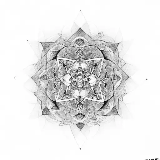 metatrons cube mandala tattoo design idea