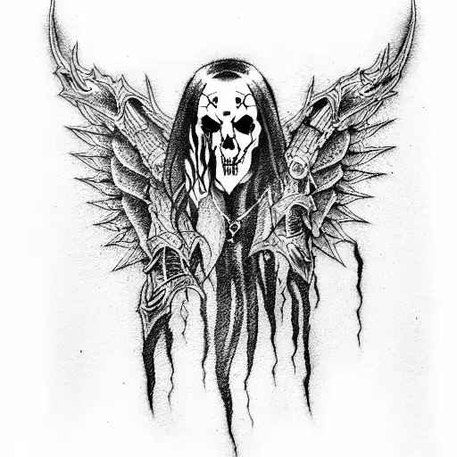 death eaters tattoo in cyberpunk style tattoo design idea