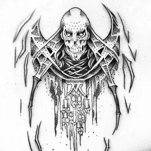 death eaters tattoo from harry potter in cyberpunk style tattoo design idea