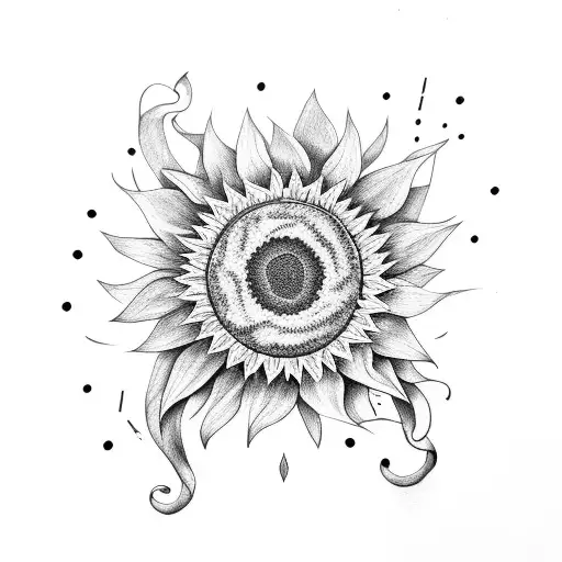 Sunflower tattoo design idea