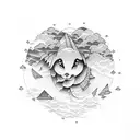 pink cloud summer tattoo design idea