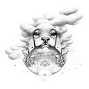 pink cloud summer tattoo design idea