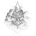 pink cloud summer tattoo design idea