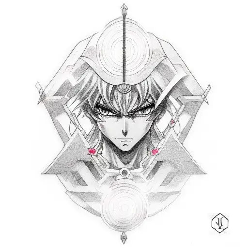 Combine elements of Anime and stoicism to create a tattoo that represents the balance between emotion and inner strength tattoo design idea