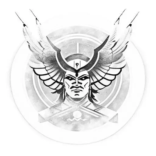 Valkyrie symbol with Native American  tattoo design idea