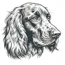 blue roan working cocker spaniel face tattoo design idea