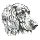 blue roan working cocker spaniel face tattoo design idea