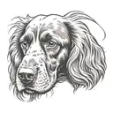 blue roan working cocker spaniel face tattoo design idea