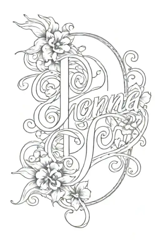 Ohana lowercase cursive tattoo design idea