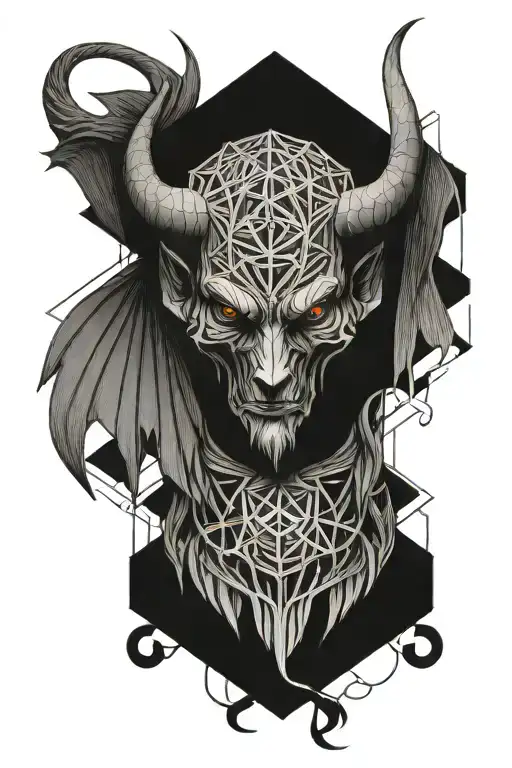 devil wings holding tattoo design idea