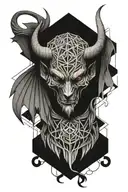 devil wings holding tattoo design idea