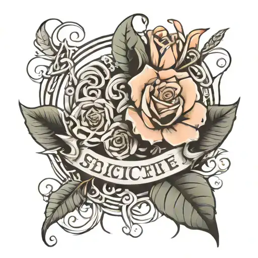 Create a tattoo for this wording Strive, sacrifice, soulful dedication strengthens Shayne tattoo design idea