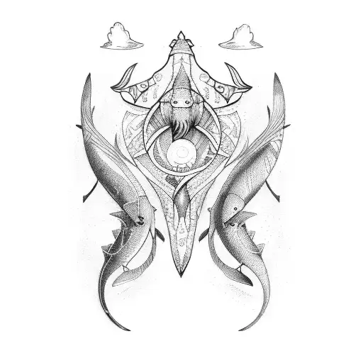  pisces + gemini tattoo design idea