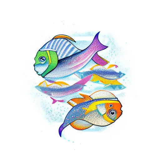 pisces gemini tattoo design idea