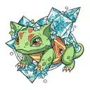bulbasaur ans crystals tattoo design idea