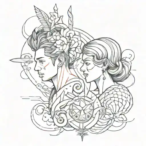 decent tattoo for couples with very complicated and difficult past  tattoo design idea