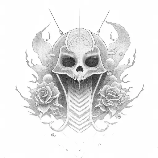 girl, ghost, Cut throat, race tattoo design idea
