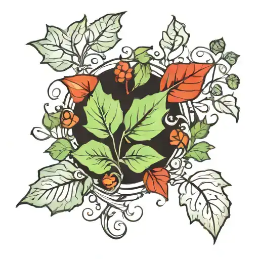 Ivy leaves tattoo design idea