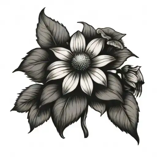 echinacea and wood violets  tattoo design idea