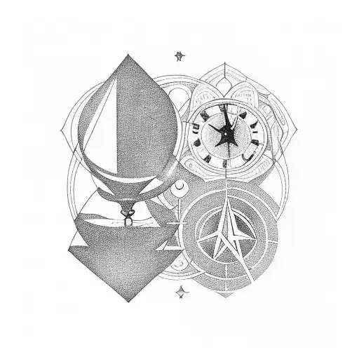 cosmic hourglass tattoo design idea