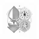 cosmic hourglass tattoo design idea