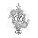 cosmic hourglass tattoo design idea