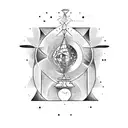 cosmic hourglass tattoo design idea