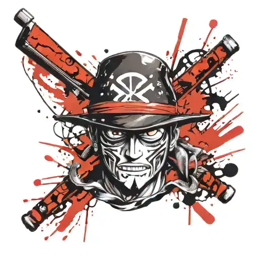 one piece Zorro  tattoo design idea