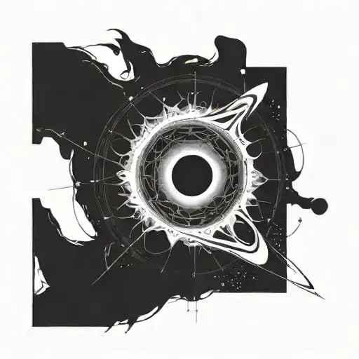 1. **Black Hole**: Add more definition to the event horizon, and draw light and matter being pulled in with curved lines tattoo design idea