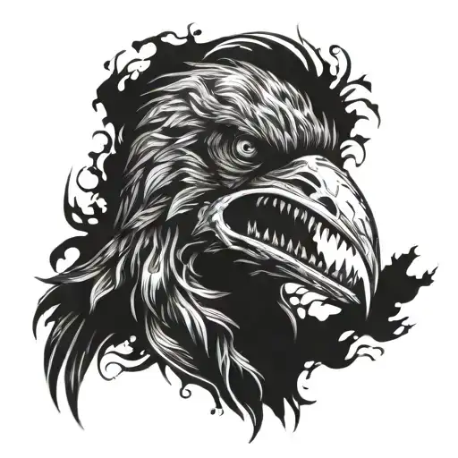 Zombie Crow tattoo design idea