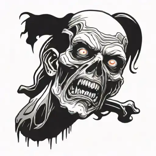 zombie head tattoo tattoo design idea