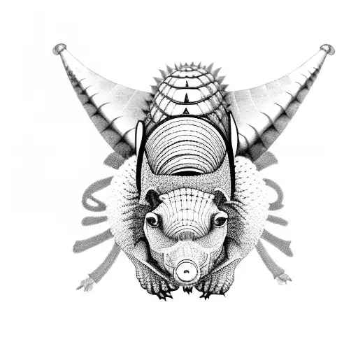 barefoot armadillo cowboy tattoo design idea