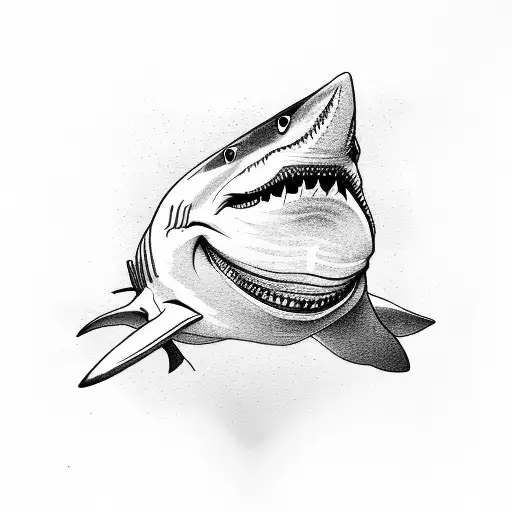 Shark tooth with octupos arm around it tattoo design idea