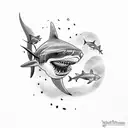 Shark tooth tattoo design idea